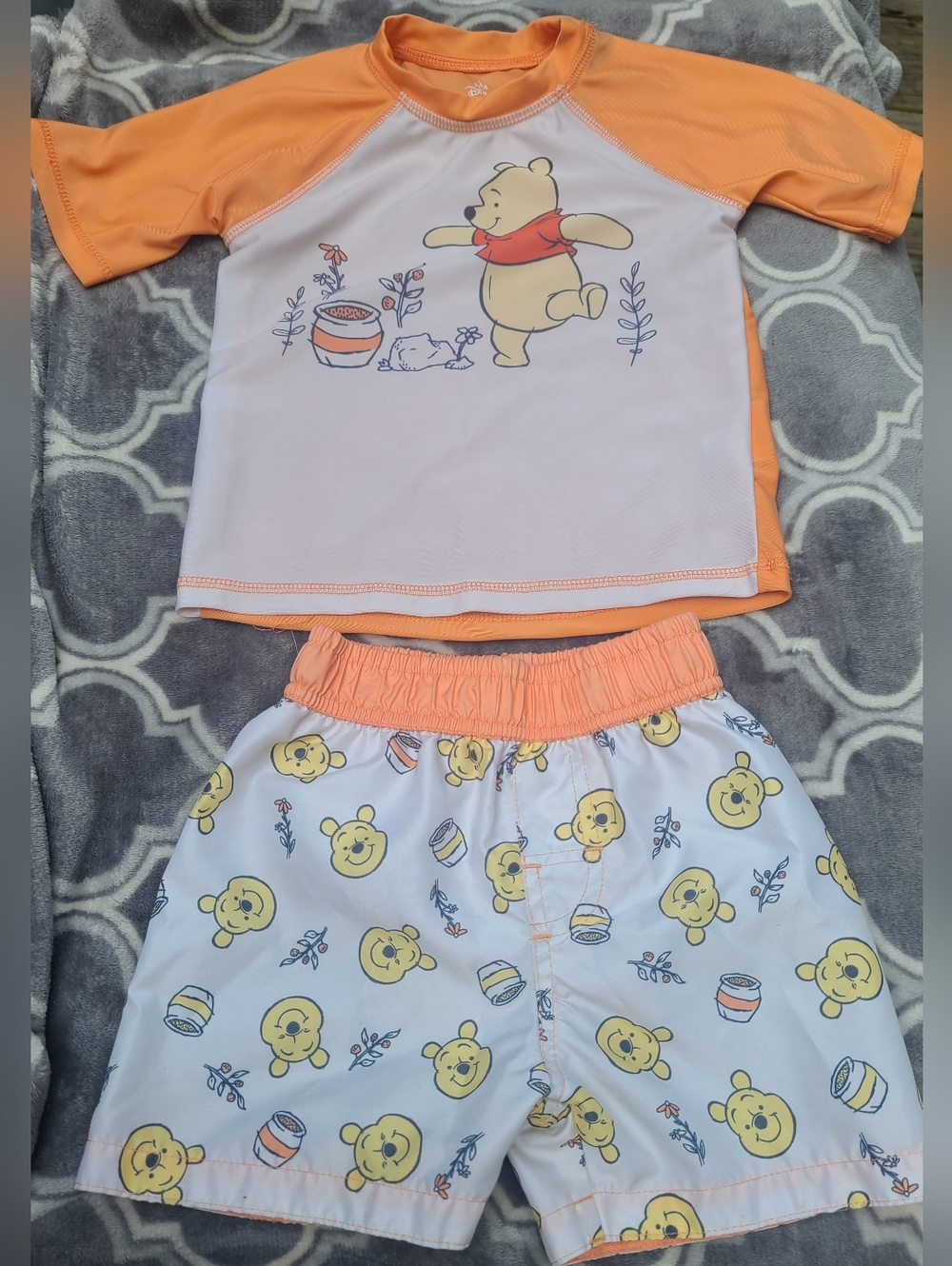 Disney Baby Orange & White Winnie the Pooh Kids Swimsuit